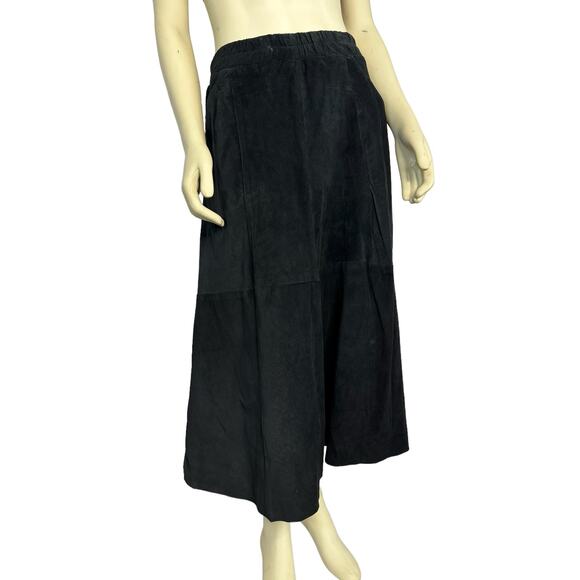 Vintage Saks Fifth Avenue Patchwork Suede Skirt elastic waistband size large - Picture 9 of 14